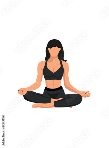 athletic girl yogi sitting in lotus pose