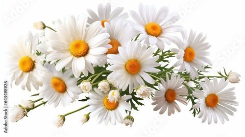 Beautiful daisy flowers isolated on white background - high quality PNG for design projects
