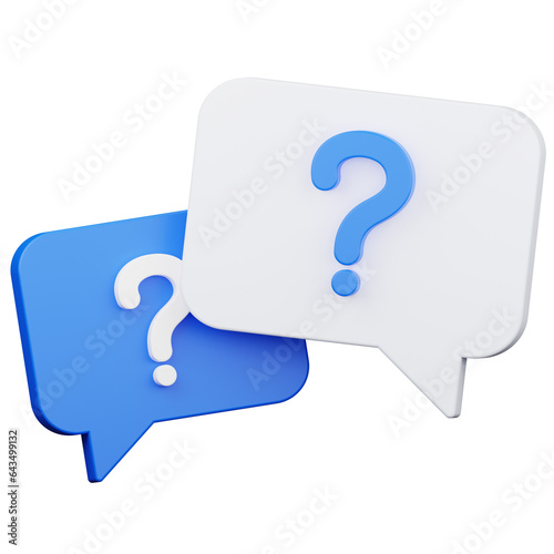 Speech Bubble Question Mark 3D Illustration