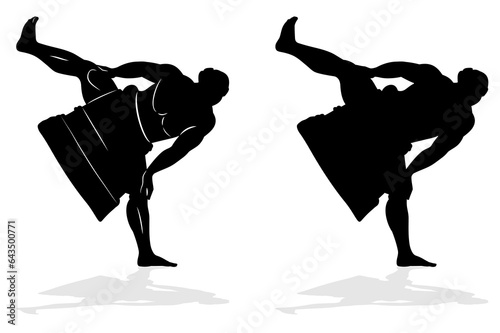 silhouette of sumo wrestler, vector drawing