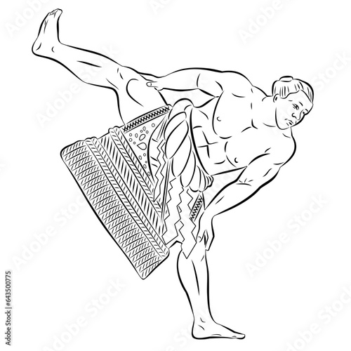 illustration of sumo wrestler, vector drawing