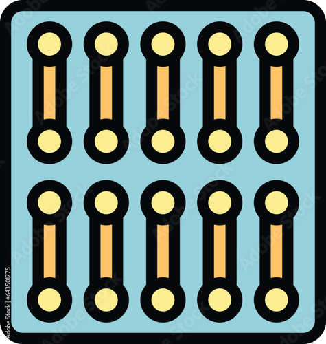 Package swab icon outline vector. Sterile cotton. Stick ear color flat