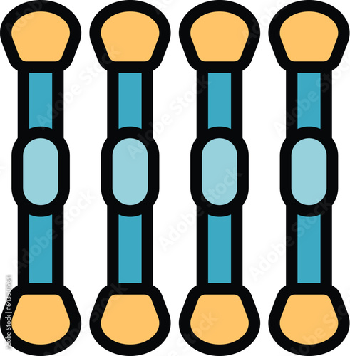 Plastic swab icon outline vector. Cotton ear. Care bud color flat