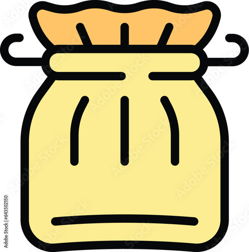 Sterile bag icon outline vector. Ear cotton. Wood earwax color flat