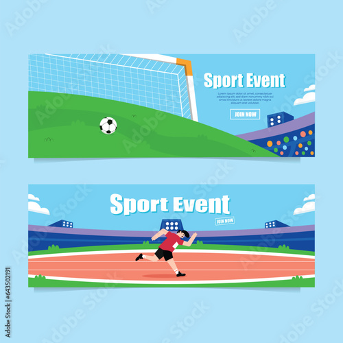 set of icons for Sports banners. International Sports Day illustration, Graphic Design for gift certificate decoration, banner on blue background.