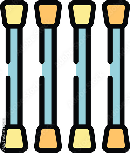Makeup swab icon outline vector. Rod care. Dna pick color flat