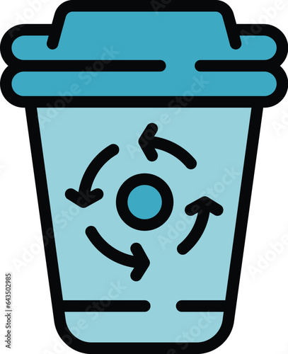 Recycle swab icon outline vector. Cotton ear. Wooden individual color flat