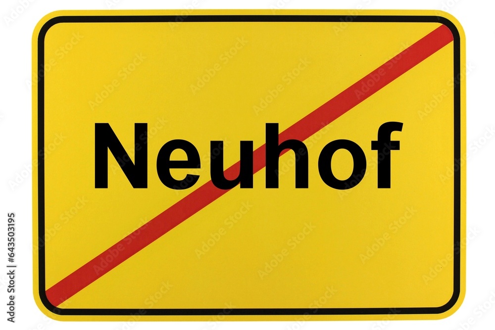 Illustration eines Ortsschildes der Gemeinde Neuhof in Hessen Illustration eines Ortsschildes der Gemeinde Neuhof in Hessen