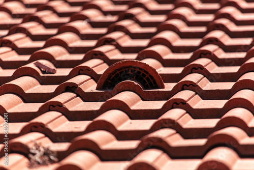 Tiled roof as an abstract background. Texture