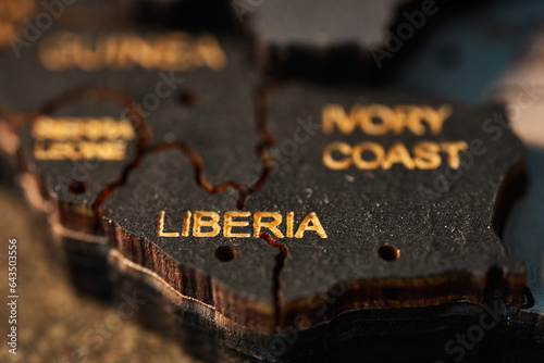 Liberia on African continent map