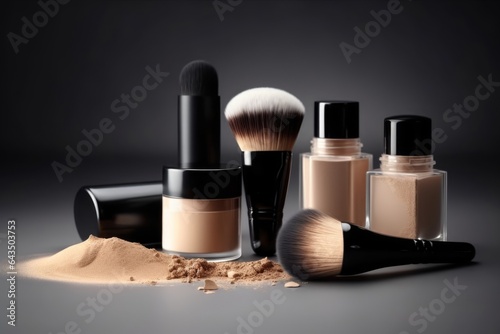 Crushed mineral shimmer powder with makeup brush 