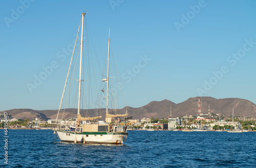 La Paz, capital city of the state of Baja California Sur, Mexico, seen from El Mogote, in a summer sunny afternoon.