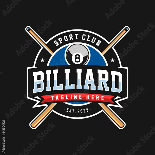 Billiard club Logo Template Design, Sports label vector illustration