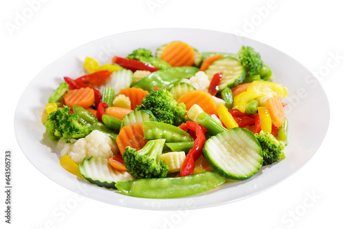 Obraz na plátně plate of stir fry vegetables isolated on transparent background