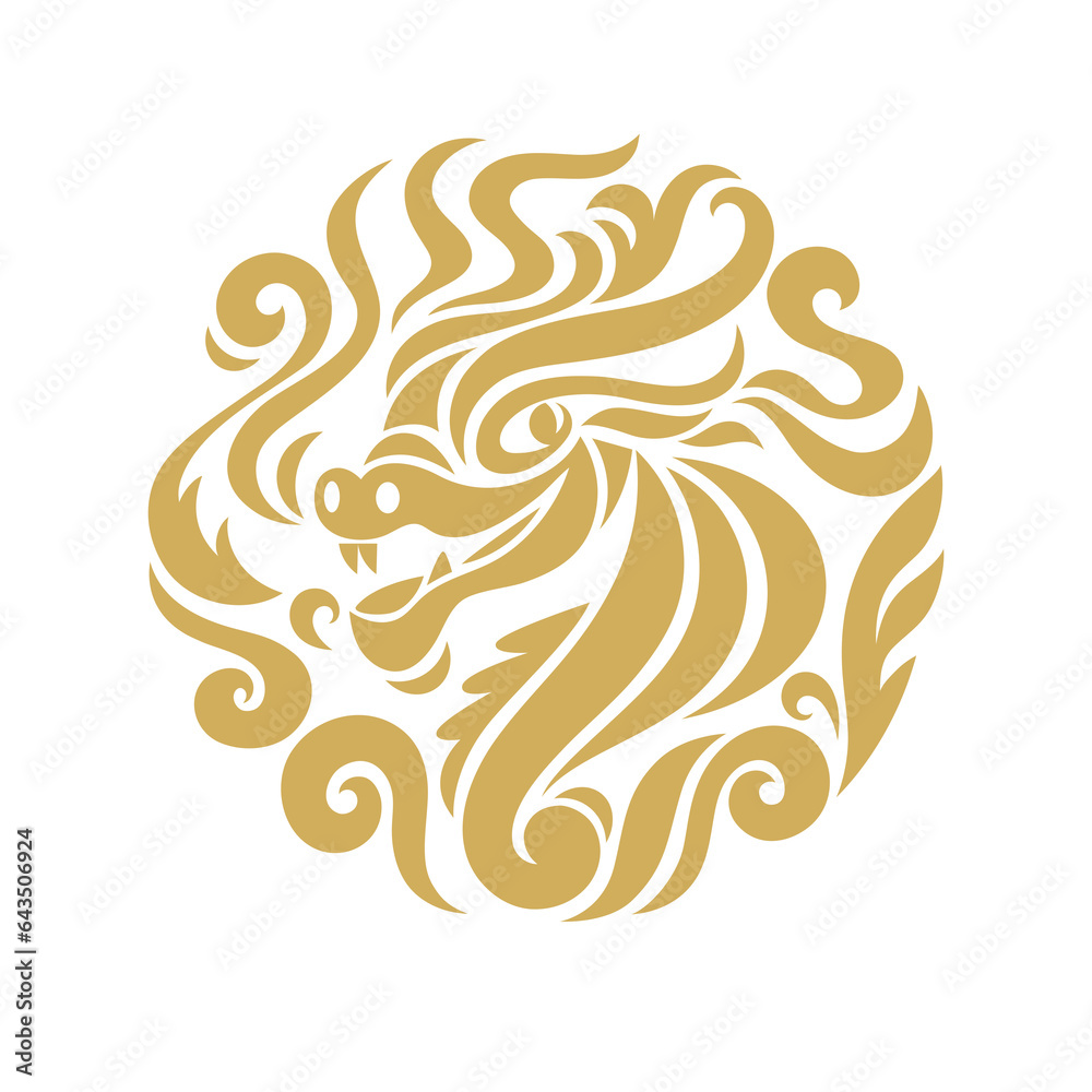 Chinese Happy New Year 2024. Year of the Dragon. Symbol of New Year. Dragon in circle
Chinese Happy New Year 2024. Year of the Dragon. Symbol of New Year. Dragon in circle