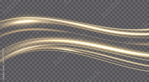 Abstract light speed motion effect.Gold color spiral glow effect.Magic shiny lin