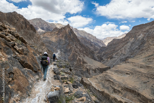 High desert scenery trekking to Zanskar, Ladakh, India © raquelm.