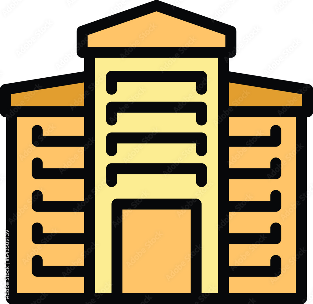 School education icon outline vector. Face protection. Safe return color flat School education icon outline vector. Face protection. Safe return color flat