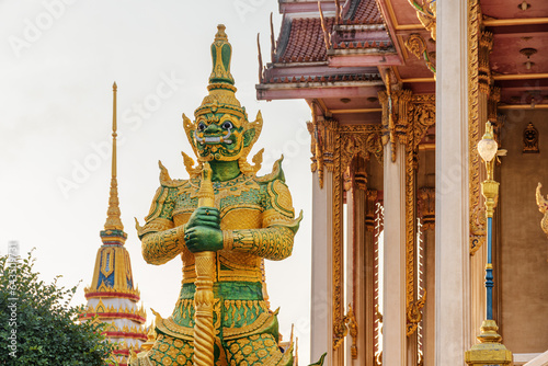 Amazing statue at Wat Don Mueang in Bangkok, Thailand photo