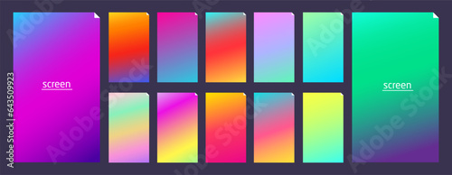 Soft pastel gradient smooth and vibrant color background set for devices, pc and modern smartphone screen soft pastel color backgrounds vector ux and ui design illustration