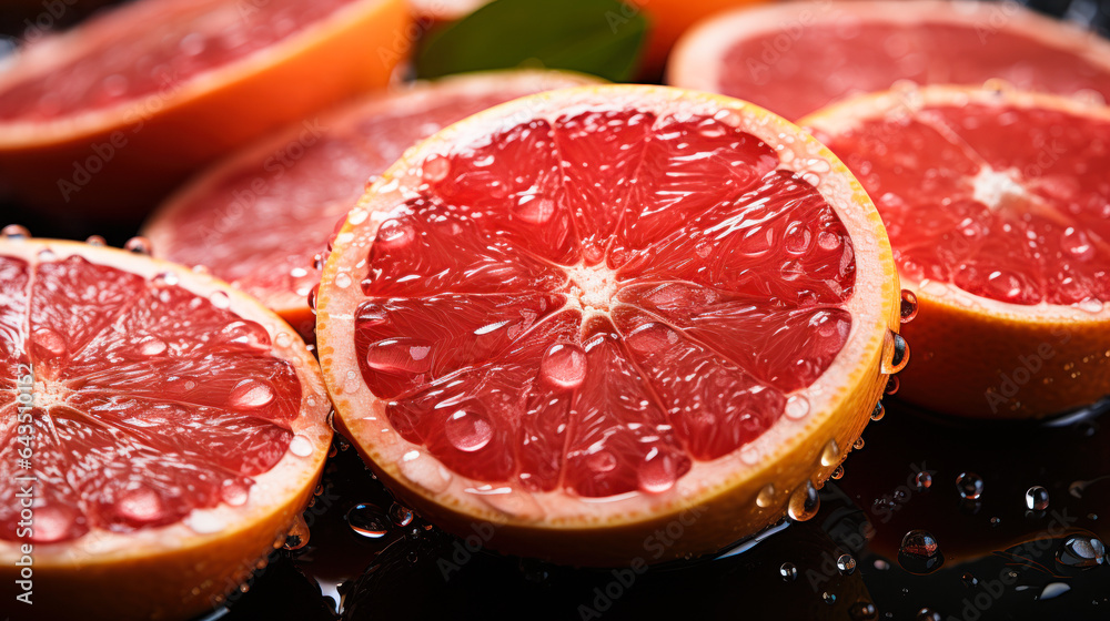 Tropical Citrus Delight: Top-View Grapefruit Texture & Wellness Tropical Citrus Delight: Top-View Grapefruit Texture & Wellness