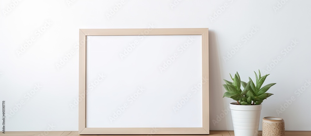 Photo frame on table with copy space clean design mock up office background don t forget note Scandinavian style Photo frame on table with copy space clean design mock up office background don t forget note Scandinavian style