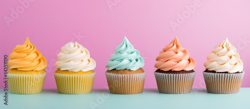 Cupcakes against a vibrant ...