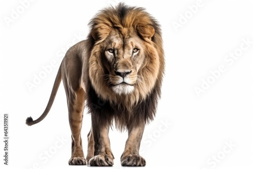 Full body size lion isolated on white background cutout © Anjali