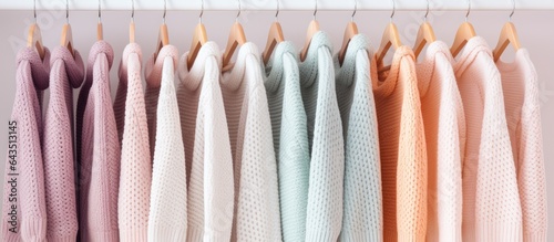 Sweaters in pastel colors h...