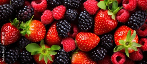 Colorful berries arranged b...