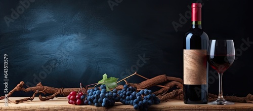 Red wine bottle with aged s...