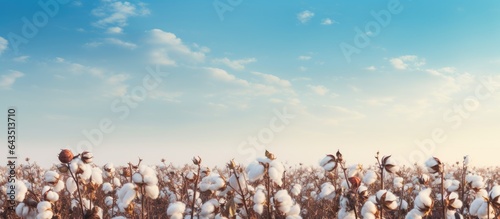 Cotton field with empty space