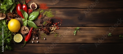 Various herbs spices and ol...