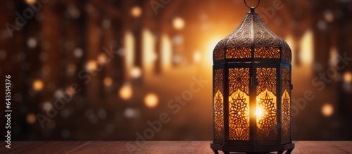 Engraved Arabic lantern emi...