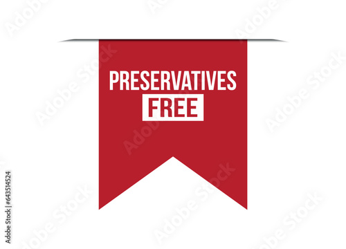 preservatives free red vector banner illustration isolated on white background