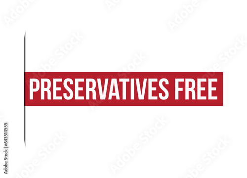 preservatives free red vector banner illustration isolated on white background
