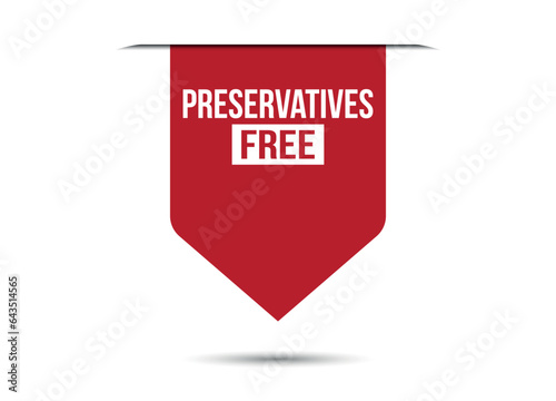 preservatives free red vector banner illustration isolated on white background