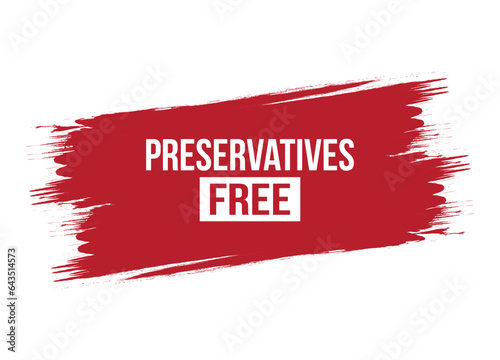 Brush style preservatives free banner vector design illustration