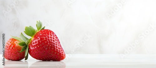 Red fruit on light surface