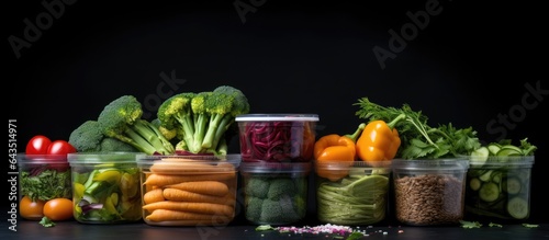 Vegetables in plastic conta...