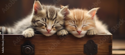 Stray kittens resting atop ...