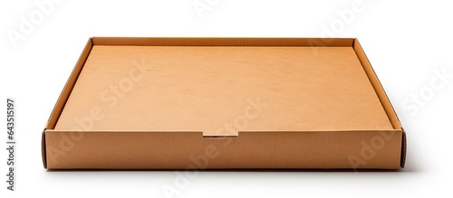White background isolates empty cardboard pizza box © vxnaghiyev