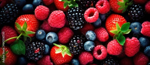 Colorful berries arranged b...