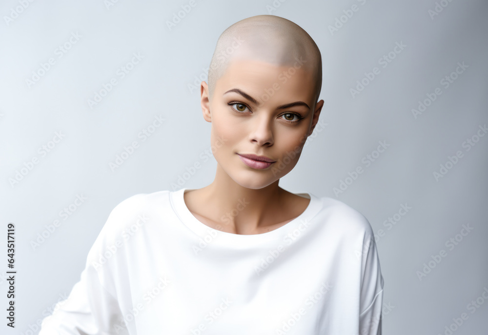 Portrait of a young woman who survived cancer Portrait of a young woman who survived cancer