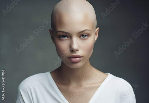 Portrait of a young woman who survived cancer