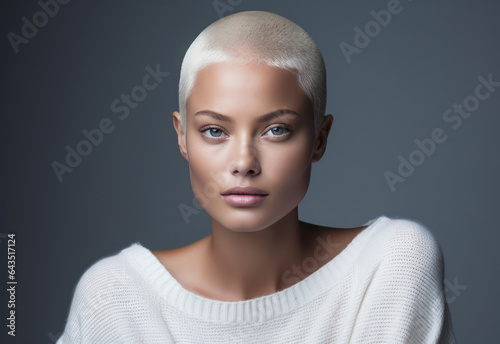 Portrait of a young woman who survived cancer
