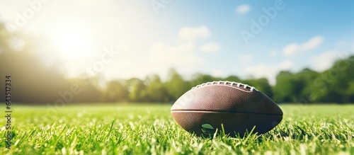 Close up of rugby ball outd...