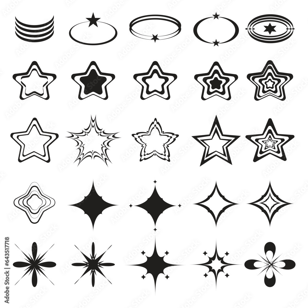 Grafika wektorowa Stock Shape set y2k style for banner. Y2k aesthetic