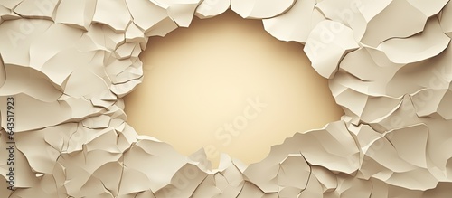 Damaged paper with hole and...
