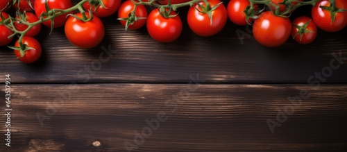 Tomato frame on wood backdrop